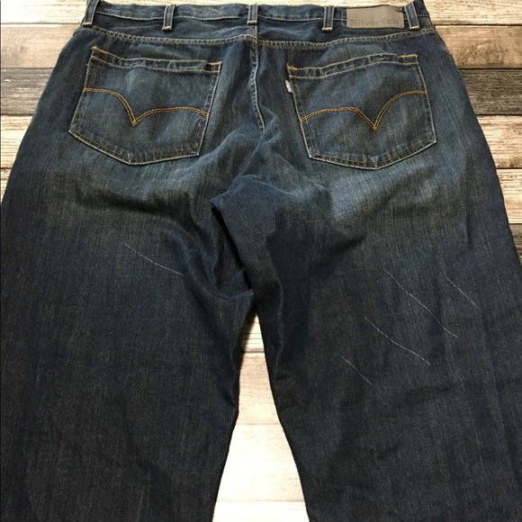 Silvertab baggy jeans men’s size 38x34 Dark wash denim 100% cotton - Picture 6 of 12